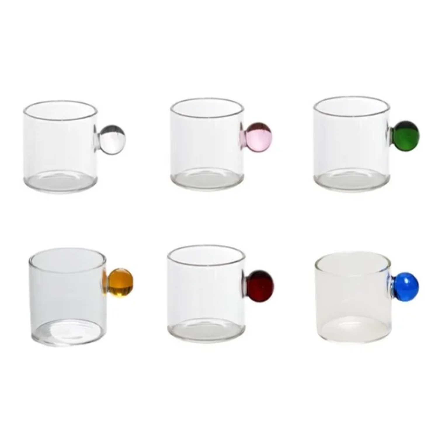 LOPNGLG Elegant 6PC Small Espresso Cup Set - Nordic Style Heat Resistant Glass Tea Cups with 110ml Capacity for Coffee Lovers - Decorative Table Bucket Cup Display
