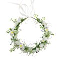 thumbnail image 1 of Guirnalda de flores nupcial, diadema con lazo, corona de pelo para dama de honor para niños, cinta ajustable, festivales de boda, fiesta MFZFUKR CPB-CJZ1801, 1 of 6
