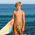 thumbnail image 6 of ATOGUTA Swim Shorts for Boys Kids Swimwear Bathing Suits Quick Dry Beach Board Shorts Size 5T-14, Orange, 6 of 6