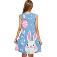 thumbnail image 4 of Staron Liquidation Robes d'Été pour Femmes 2025 Vacances Pâques Sans Manches Poches Amples Col Rond Robe Printemps Débardeur Maillot de Bain Couverture Imprimé Floral Ligne A Vacances Robe Soleil Bleu Ciel G, 4 of 5