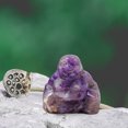 thumbnail image 4 of Fiudx Decoraciones navideñas para interiores Figuras de Feng Shui de Buda sonriente feliz tallado en cristal, 4 of 5