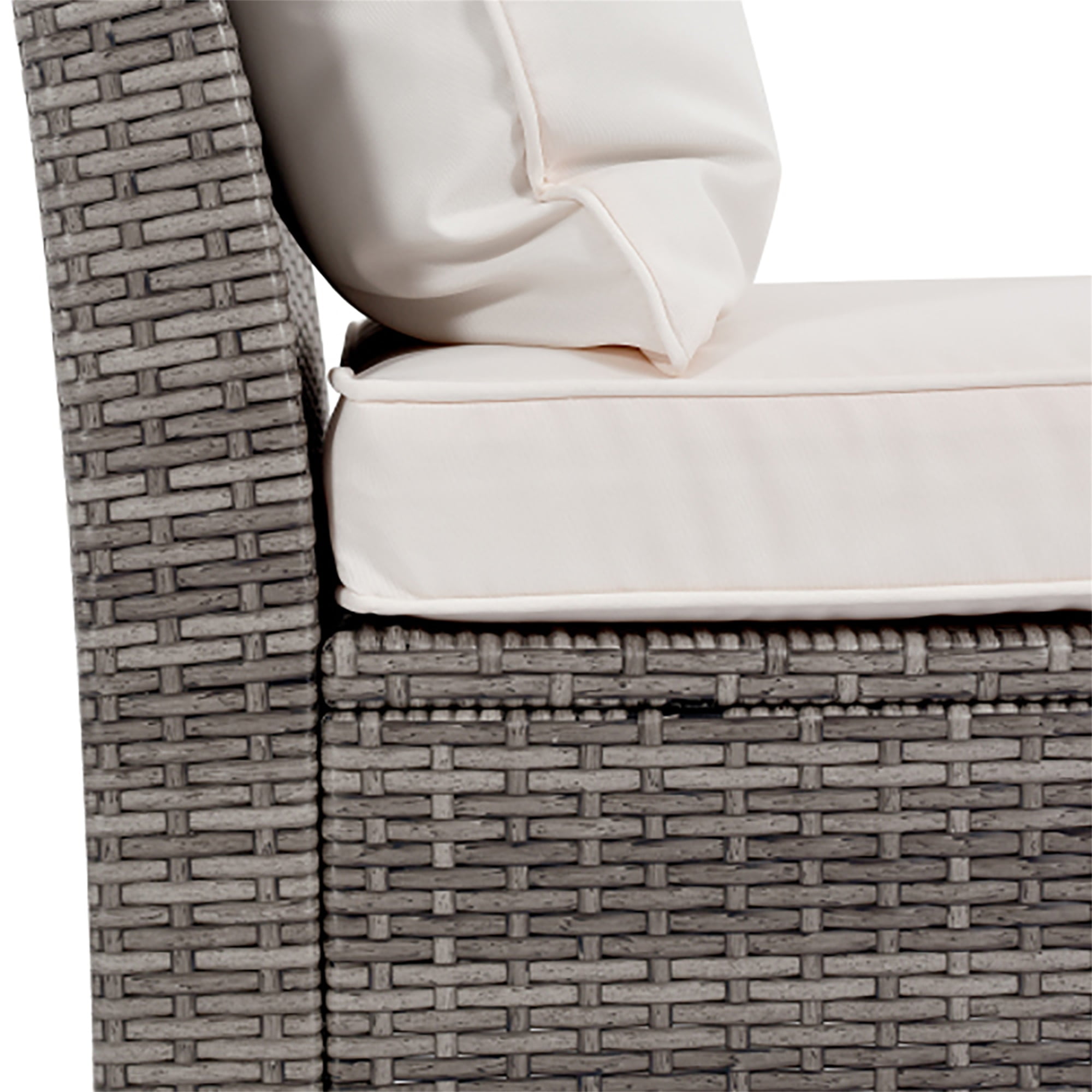 Kadyn 6-Piece Outdoor Sofa Set, PE Wicker Rattan Sofa with 2 Corner Chairs, 2 Single Chairs, 1 Ottoman and 1 Storage Table, All-weather Conversational Furniture, Beige