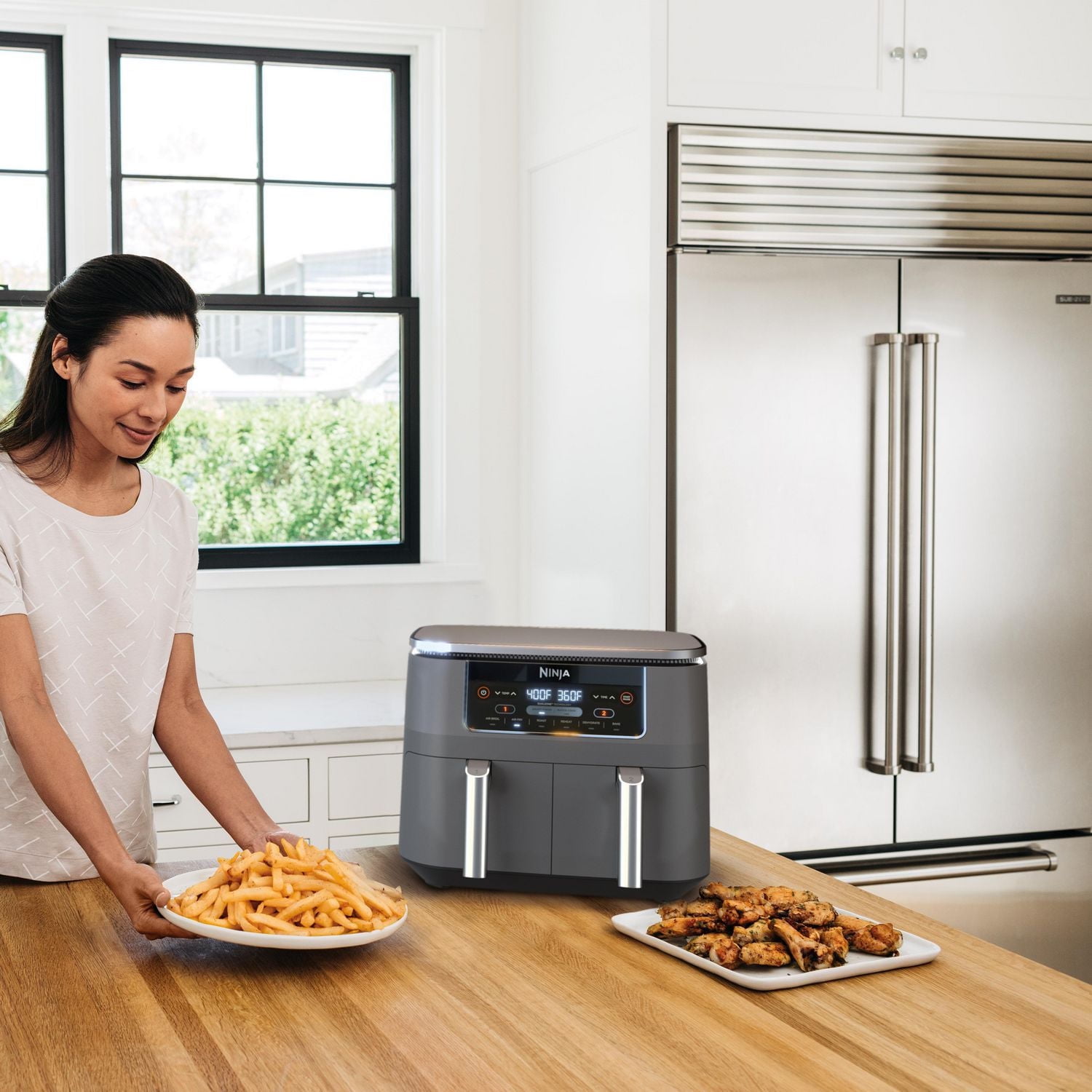 Ninja DZ201C, Foodi 6-in-1 8-qt. 2-Basket Air Fryer with