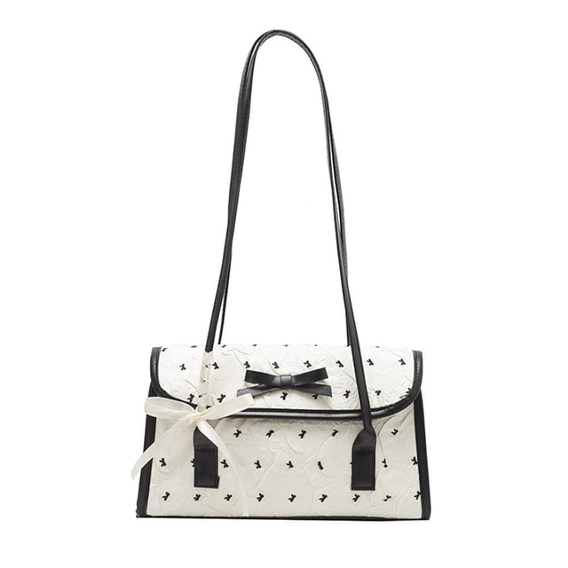 Trendy Bow Detail Top Handle Purse, Soft Material Satchel With Adjustable Strap, Spacious Tote