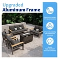 thumbnail image 5 of LazySunsets 5 Piece Aluminum Patio Furniture Set, 7-Seat Oversized Outdoor Sectional with Fire Pit Table, Dark Gray, 5 of 9