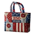 thumbnail image 3 of HomelyJoy 250th Anniversary Quilted Canvas Tote Bag, Patriotic Shoulder Bag for Daily Shopping, Travel and Commuting, 3 of 7