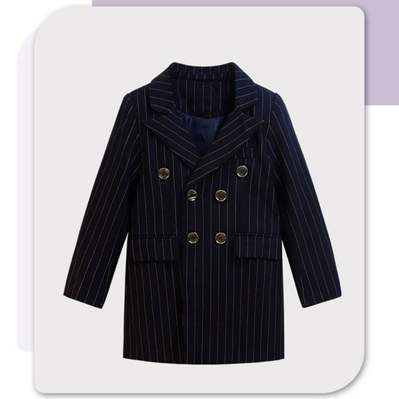 Toddler Baby Boys Girls Wool Coat Winter Warm Double Breasted Trench Coat Kids Jacket Outwear Clothes Blue 11-12 Years