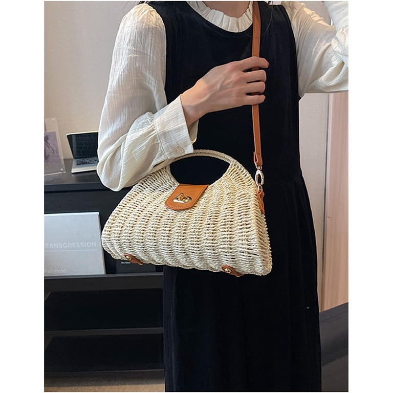 Kukuzhu Straw Handbags Women Summer Beach Tote Bag Woven  display picture 3