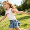 thumbnail image 6 of FSYBOA Girls Outfit Sets, 2 Piece Fashion Summer Casual Kids Tops and Skirts Set White Size 6-7T, 6 of 9