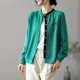 thumbnail image 3 of Chaquetas para mujer, ropa de moda coreana, holgadas, de gran tamaño, con cuello redondo, cárdigans sólidos, abrigos de manga larga con una sola botonadura, blusas para mujer, 3 of 4