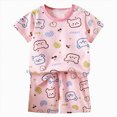 thumbnail image 4 of kpoplk Baby Boy Short Outfits Summer Toddler Boy Shorts Dinosaur Short Sleeve T-shirt 2 Pcs Summer Baby Boy Short Set(Pink,5-6 Y), 4 of 4