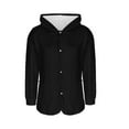 thumbnail image 3 of Zedker Soft Double-Sided Fleece Fall Winter Thermal Jackets for Women Casual Hooded Long Sleeve Loose Button Outerwear with Pockets,Black,M, 3 of 8