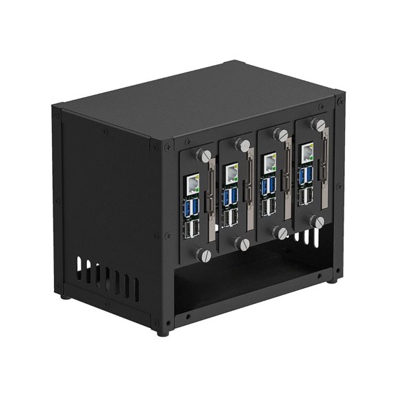 UCTRONICS Upgraded Complete Enclosure for Raspberry Pi Cluster, Compatible with Pi 5, 4B, 3B+/3B, and Other B Models, House Up to 4×2.5" SSD, Suppo