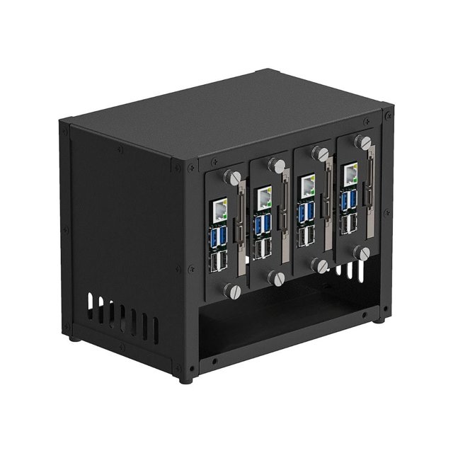 UCTRONICS Upgraded Complete Enclosure for Raspberry Pi Cluster, Compatible with Pi 5, 4B, 3B+/3B, and Other B Models, House Up to 4×2.5" SSD, Suppo