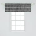thumbnail image 2 of Ambesonne Bohemian Valance Pack of 2, Oriental Triangles Retro, 54"X18", Charcoal Grey and White, 2 of 4