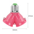 thumbnail image 5 of 3uds. E27 a 2E27 portalámparas convertidor enchufe divisor adaptador bombilla Base (rosa), 5 of 5