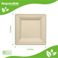 thumbnail image 2 of 6 Inch Square Plates | Tree-Less™ Compostable Molded Fiber, 2 of 3