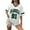Dark Green, variant on XIAONU T Shirts For Women Letter Print V-Neck baggy pleasure Sporty T-Shirt Short Sleeves Oversized Trendy T Shirts