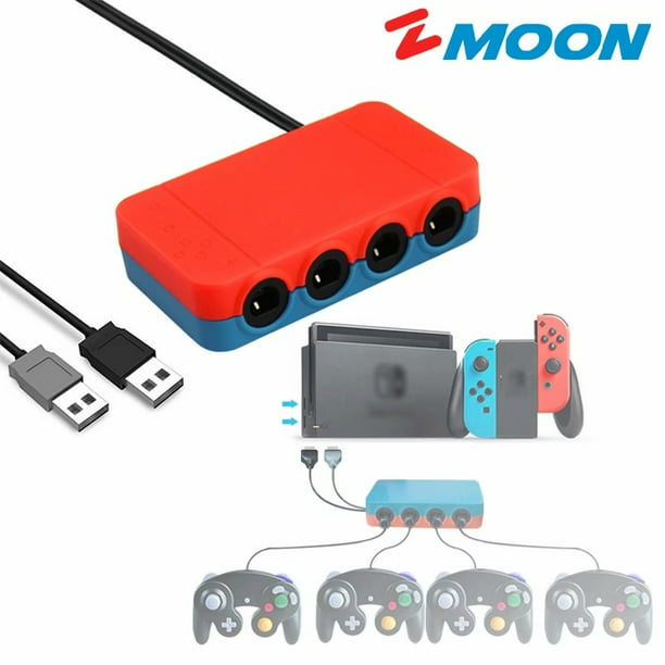 Gamecube Controller Adapter Super Smash Bros Gamecube Adapter For Wii U Pc Switch No Driver Need And Easy To Use 4 Port Black Gamecube Adapter Improved Version Home Turbo Button Walmart Com