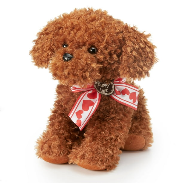 Way To Celebrate Brown Dog Valentines' Day Medium Plush Way To Celebrate Brown Dog Valentines' Day Medium Plush