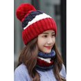 thumbnail image 4 of LinYooLi Women Winter Cozy Knit Hat Scarf Set Soft Fuzzy Multicolor Bearies Slouchy Cap, 4 of 5