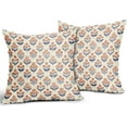 thumbnail image 2 of Navy Blue Orange Floral Block Print Pillow Covers 16x16 Inch Set of 2, Vintage Flower Pattern Decorative Throw Pillowcases Outdoor Farmhouse Cushion Covers Spring Summer Rustic Sofa Couch Bed Decor, 2 of 6