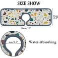 thumbnail image 4 of SKYSONIC Faucet Absorbent Mat 4 Pcs Multicolored Rocks On White Kitchen Faucet Splash Catcher Washable Counter Drying Pads Behind Faucet for Kitchen Bathroom, 4 of 7