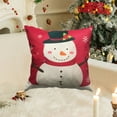 thumbnail image 4 of Peacheart Christmas Snowman Throw Pillow 18" x 18", Stuffed Christmas Cushion for Bed Sofa Couch Xmas Winter Holiday Party Home Bedroom Living Room Decor, 4 of 7