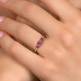thumbnail image 4 of Gem Stone King 18K Yellow Gold Plated Silver Pink Tourmaline Engagement Ring for Women | 1.02 Cttw | Round 5MM | Gemstone October Birthstone | Size 9, 4 of 6