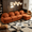 Orange, variant on Teddy Fleece 4-Seat Sectional Sofa, Curved Cloud Couch with Movable Ottoman, Modular L-Shaped Sofa with Double-Layer Cushion & Lumbar Pillows, Modern Upholstered Couch for Living Room