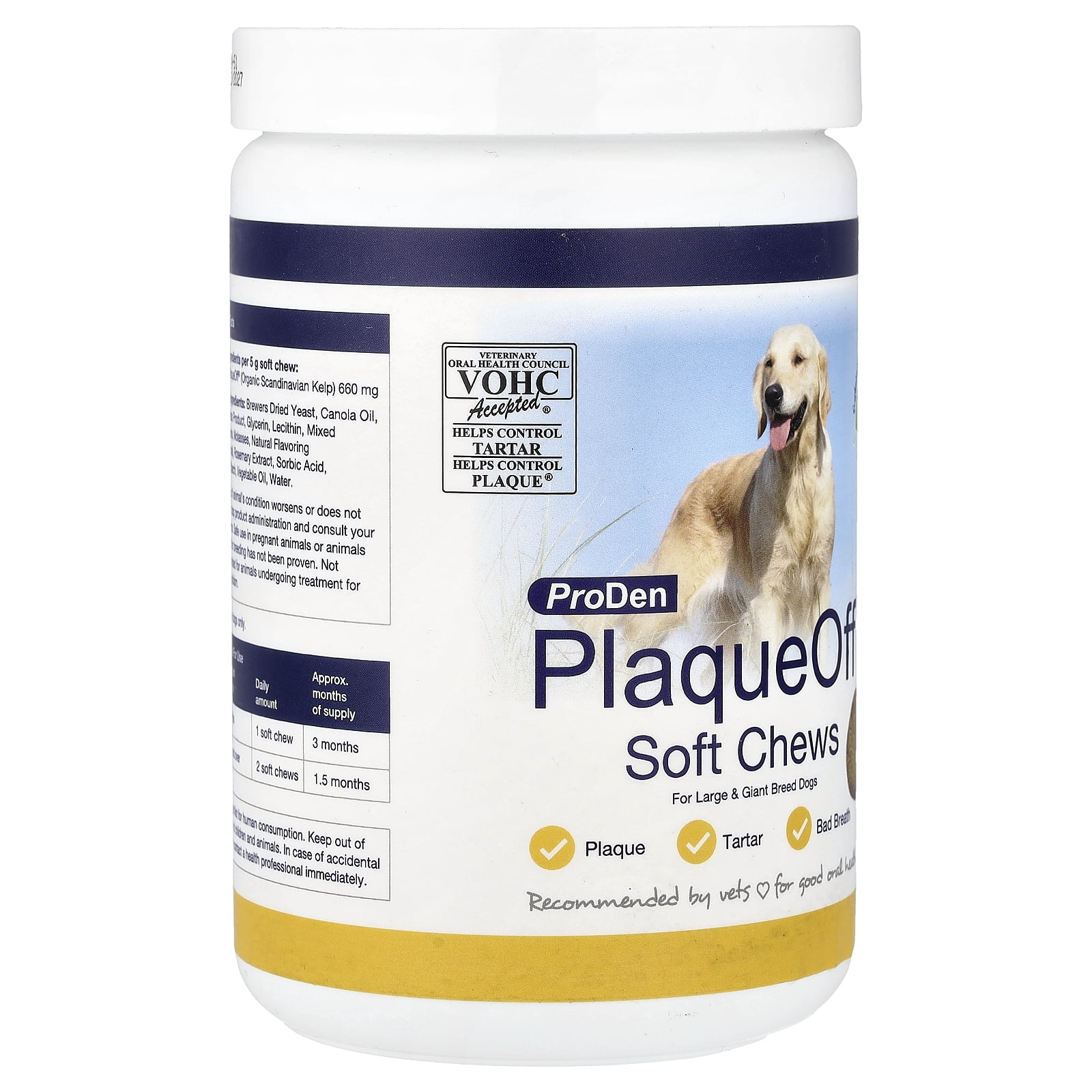 ProDen PlaqueOff® Soft Chews, For Large & Giant Breed Dogs, 90 Soft Chews, 15.8 oz (450 g)