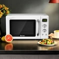 thumbnail image 3 of Costway Four à Micro-Ondes Rétro Compact de Comptoir 0,9 Pi3 900 W 8 Réglages de Cuisson Blanc, 3 of 10