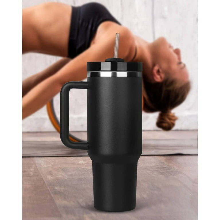 40 oz Tumbler Straw Lid Insulated Stainless Steel Water Bottle