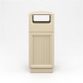 thumbnail image 3 of Safco Indoor/Outdoor Plastic Trash Cans with Recessed Panel Receptacles in Tan, 3 of 7
