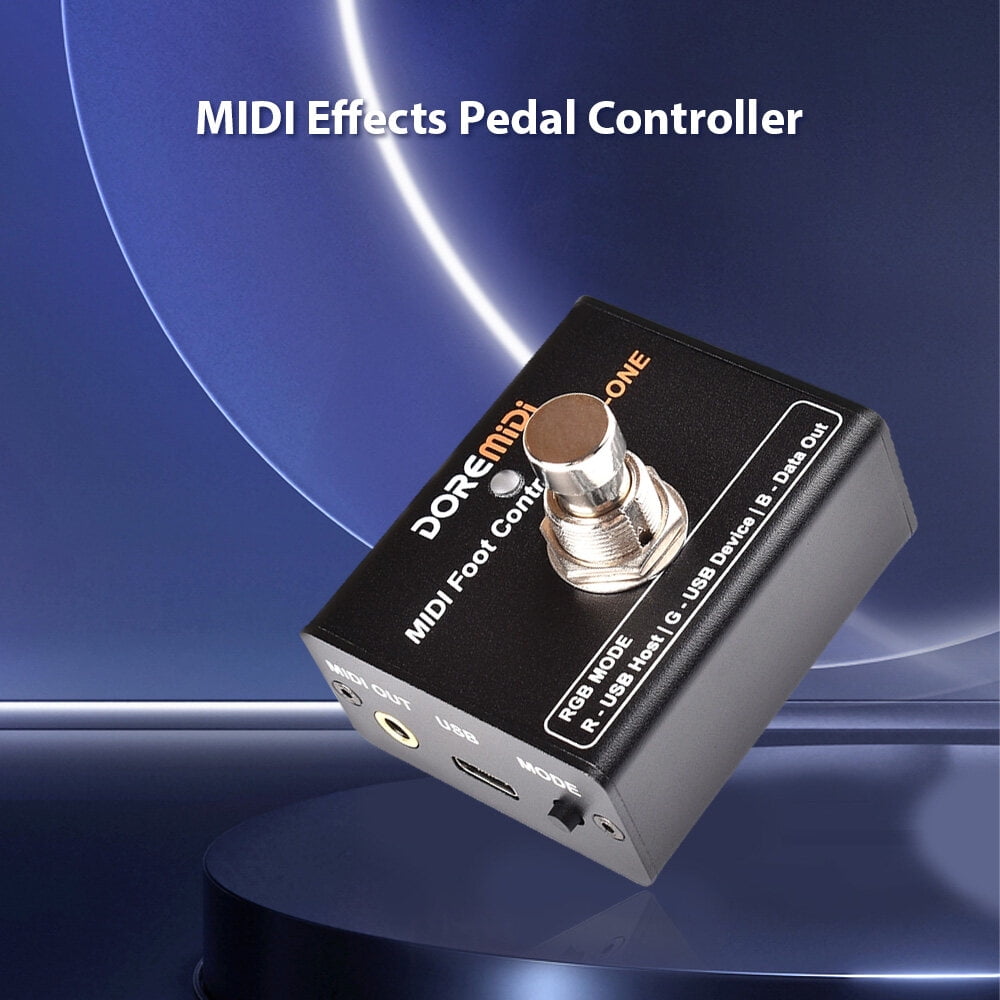 DOREMiDi MIDI Foot Controller Electric Guitar MIDI Effects Pedal Plug and Play MIDI Output Ports DIY CC/PC/NOTE Messages Various Trigger Modes Portable MIDI Device