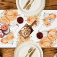 thumbnail image 5 of Fall Watercolor Pumpkin Flower Table Runner Autumn Harvest Thanksgiving Kitchen Dining Table Runners for Indoor Outdoor Home Party Decoration 13x72 Inch, 5 of 6