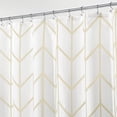 thumbnail image 2 of Polyester Fabric Modern Geometric Herringbone Print Shower Curtain with Reinforced Buttonholes for Master/Guest Bathroom - Machine Washable & Water Resistant - 72" x 72" - Light Yellow/White, 2 of 5