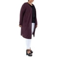 thumbnail image 6 of Wright's Women's Plus Size Long Sleeve Open Front Pocket Jersey Duster Cardigan, 1X-5X, 6 of 7