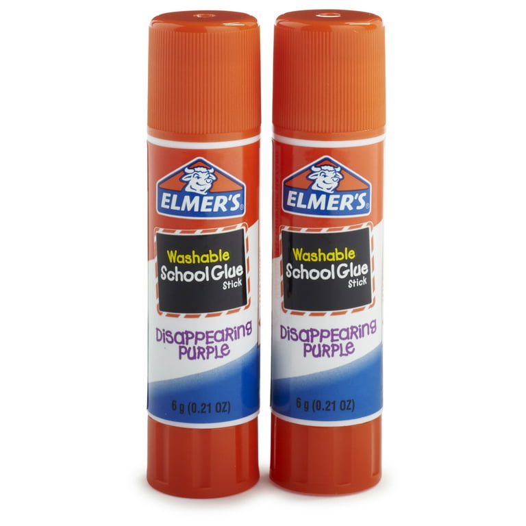 ELMER'S Disappearing Purple School Glue Sticks, Washable, 6 Grams, 12 Count