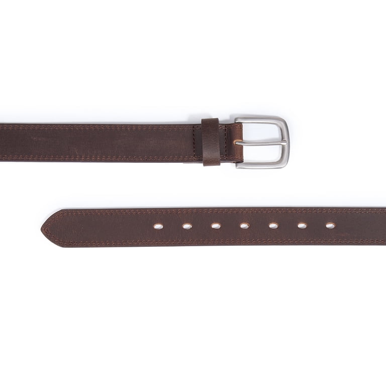 Fianmy Men's Genuine Leather Belt, Handmade Dark Brown photo 7