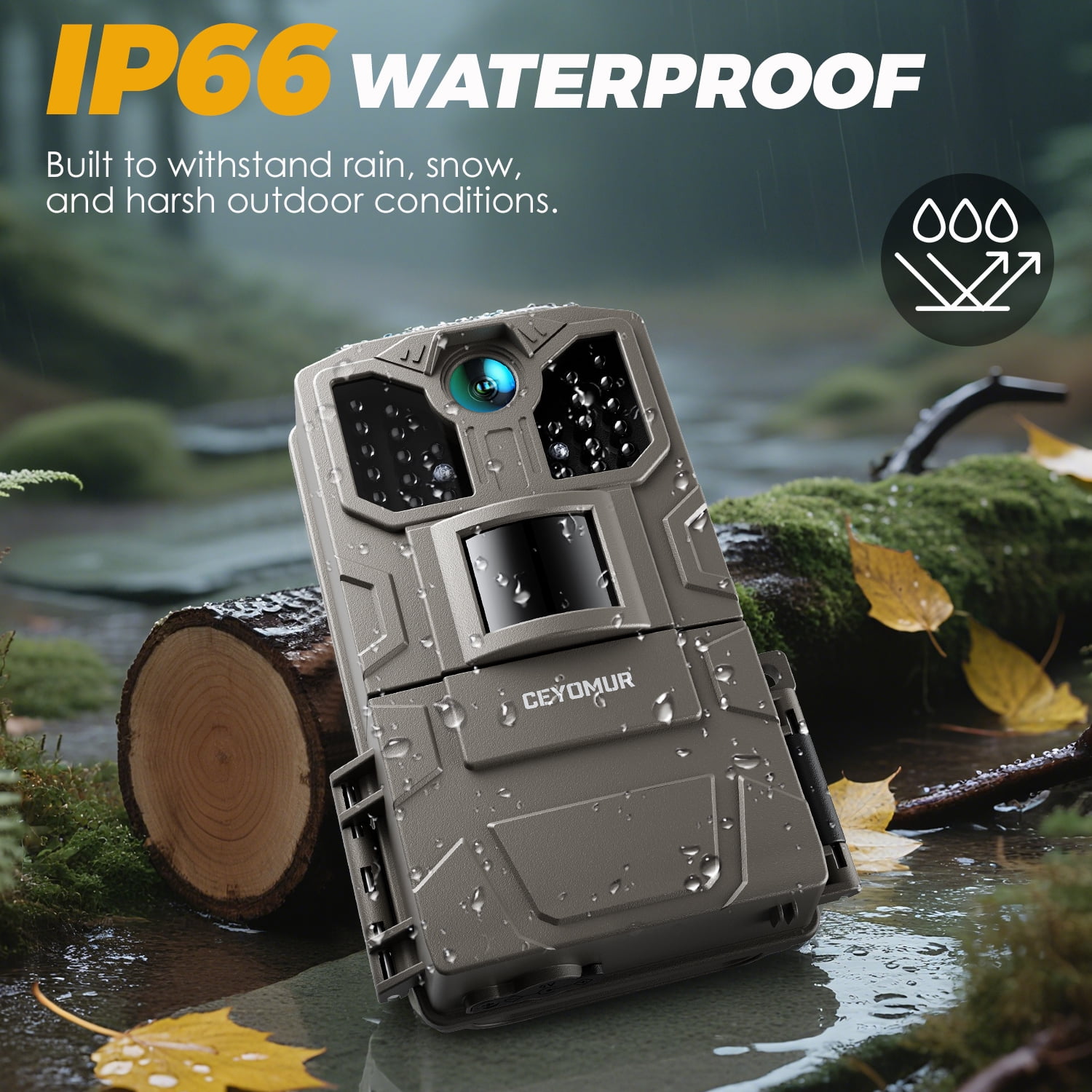 CocoBear Trail Camera 36MP 2K Game Camera with 850nm IR Night Vision, Motion Detection, 2" LCD Display, 130° Wide Angle, IP66 Waterproof, Time Lapse, Hunting Wildlife Camera