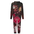 thumbnail image 5 of Hazbin Hotel Men's Hooded Jumpsuit - Zip Up One Piece Pajamas Soft Cozy Winter Warm Plush Loungewear, 5 of 8