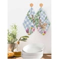 thumbnail image 2 of Easter Rabbits Kitchen Dish Towels for Drying Dishes Set of 2, Spring Cute Bunny Eggs Flowers Leaf Blue Plaid Waffle Weave Microfiber Hand Tea Bathroom Towels Quick Dry & Absorbent Towel 12x12, 2 of 7