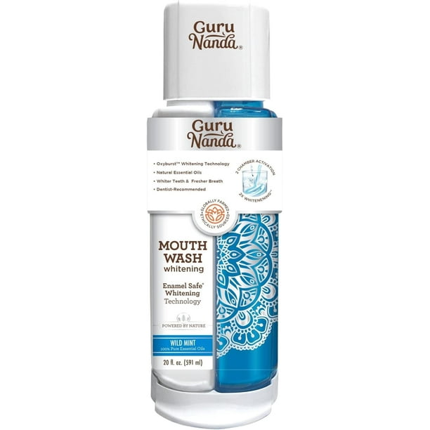 GuruNanda Natural Teeth Whitening Mouthwash with Oxyburst Whitening