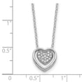 thumbnail image 3 of Diamond2Deal 925 Sterling Silver Rhodium-plated Brilliant-cut Cubic Zirconia Double Heart Necklace for Women 18", 3 of 6