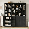 thumbnail image 2 of IRONCK 71" Tall Bookcase with Storage Drawers & Doors,  11 Cubes 4-Tier Triple Row Bookshelf for Living Room Home Office, Black, 2 of 9