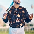 thumbnail image 6 of Balery Autumn Leaves With Blue Baseball Jersey for Men Casual Button Down Shirts Short Sleeve Active Team Sports Uniform-X-Large, 6 of 9