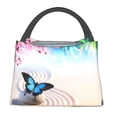 thumbnail image 2 of Vsdgher Butterfly In Blossoms Zen Print Insulated Reusable Bags with Sturdy Zipper and Handles, Foldable Totes for Hot or Cold Food Bring or Delivery, 2 of 8