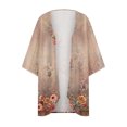 thumbnail image 3 of Puntoco Abrigo Cárdigan De Manga Abullonada Con Estampado Floral Para Mujer Blusa Suelta De Gasa Para Cubrir Blusas Informales Liquidación Puntoco Puntoco-1, 3 of 4