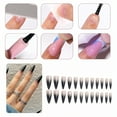 thumbnail image 5 of RAGUPEL 24Pcs Glue on Nails for Women,Black and Gray Gradient Stiletto Press on Nails,Glossy Design Stick on Nails for Women,Best Press on Nails for Party,Daily Life,Taking Pictures,Dating,Style1, 5 of 7